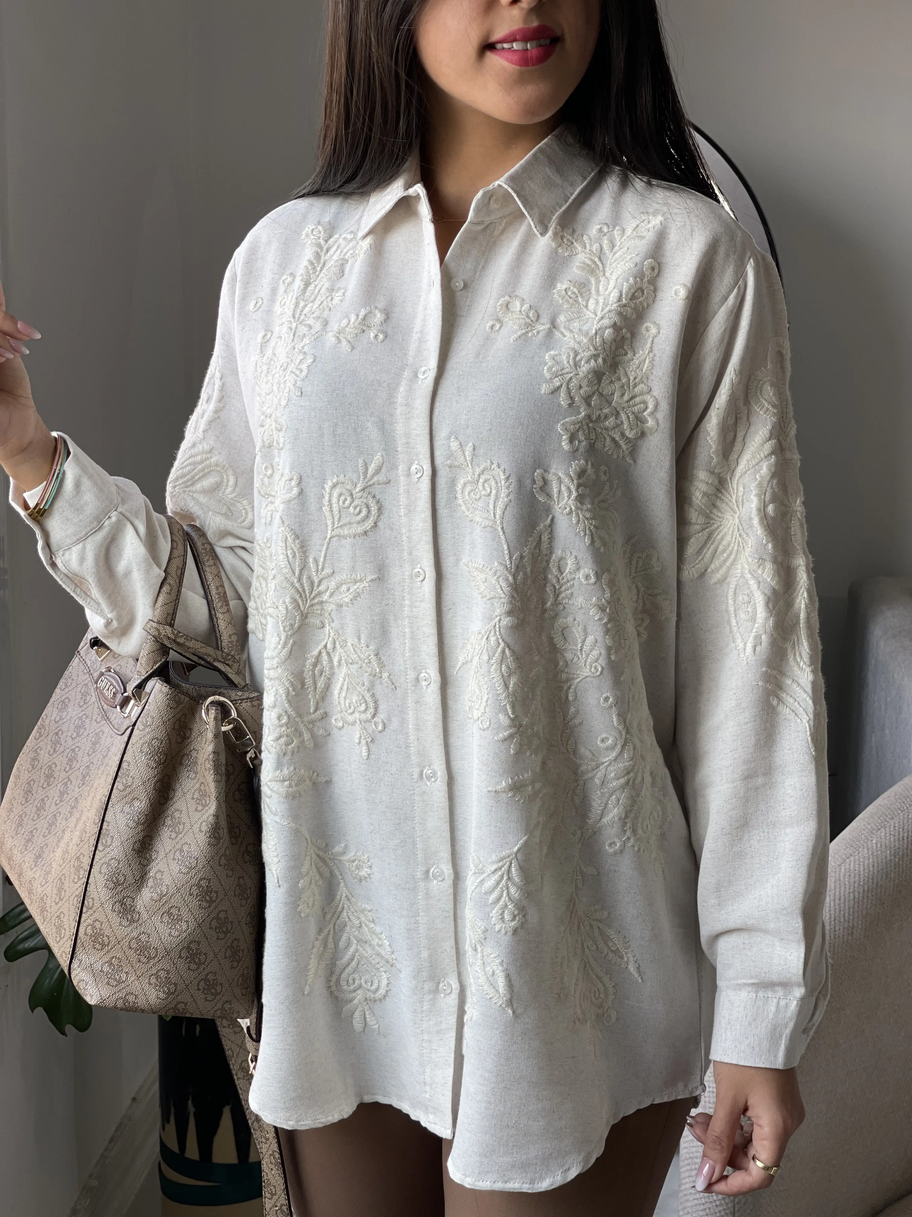 شومیز لینن اورجینال ترک طرح ساریس